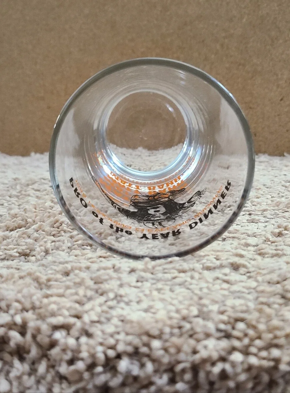 Vintage Matt Bahr Cleveland Browns Pro of the Year Dinner Glass
